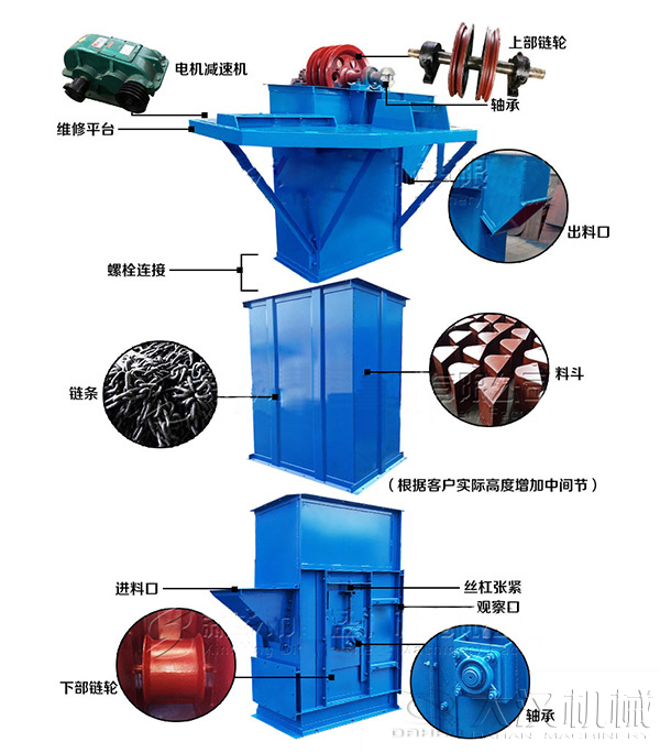 环链斗式提升机结构