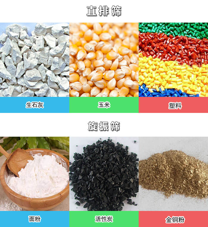 石灰粉旋振筛和直排筛适用物料