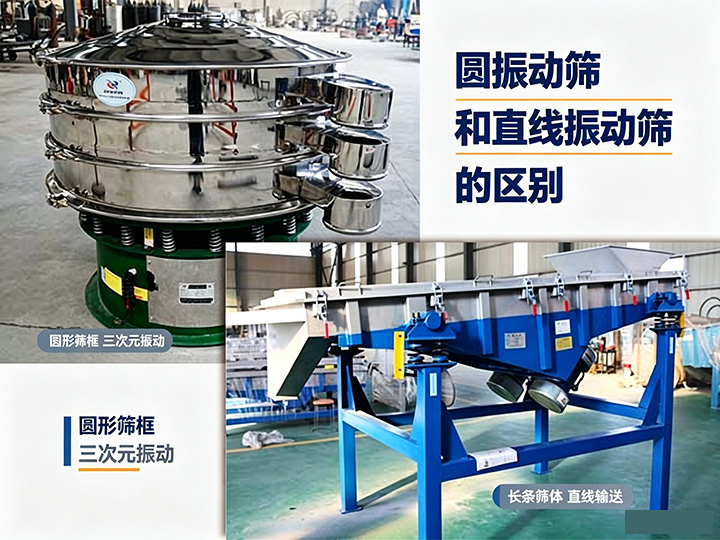 圆振动筛直线振动筛实物外形对比